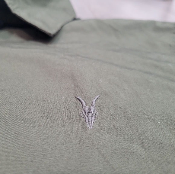 All Saints Men's Olive Button Down Shirt - Picture 4 of 5